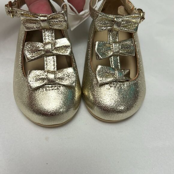 Janie and Jack 100048101 Collections Metallic Bow Ballet Flat NWT size 4 - Picture 2 of 9